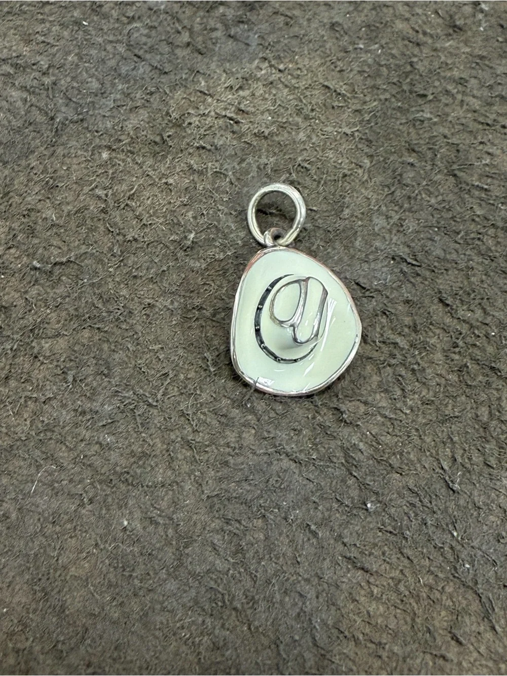 Retired James Avery Sterling Silver White Enamel hat Charm limited edition